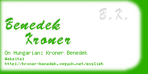 benedek kroner business card